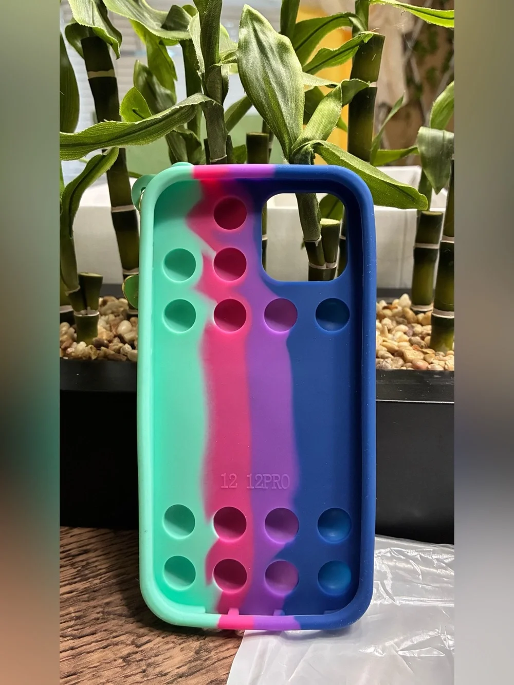 Colorful Pop-It iPhone Case 12 with Minnie Bow Charm